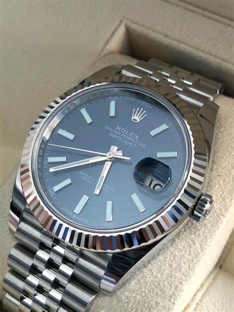 rolex with a blue face